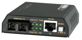 10/100Base-T/TX to 100Base-FX, SM/SC Media Converters (w/ link fault signaling), 15km Distance