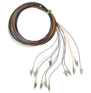 50/125/900µm multimode LC/PC Color Coded Pigtails, 3 Meters (12 pcs/pack)