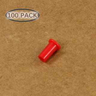 Plastic Universal Dust Cap for 1.25mm Ferrules. Fits LC, MU. 100 pcs/pack, Red Color