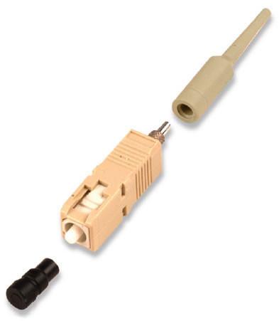 SIEMON XLR8 SC Connector, 62.5µm Multimode, for 900µm fiber, Beige Boot